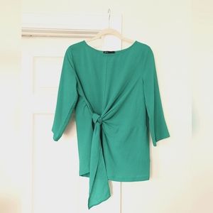 Gibson Faux Wrap Green Blouse